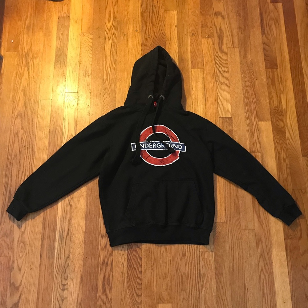 London Underground black graphic hoodie sweatshirt